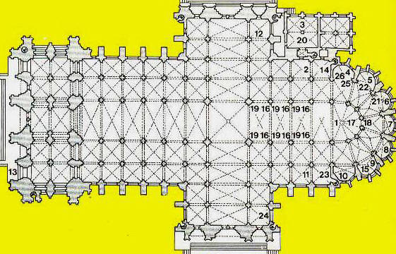 Keulen / Köln, plattegrond van de dom