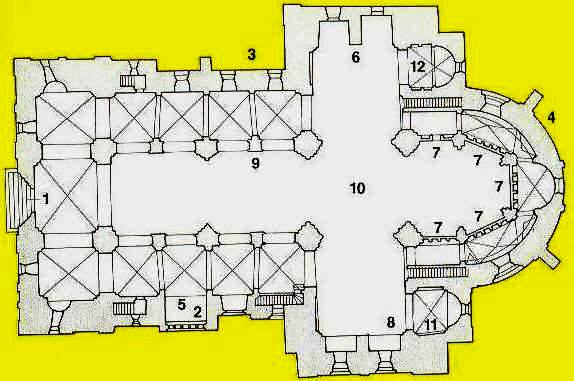 Limburg a.d. Lahn, plattegrond van de Dom