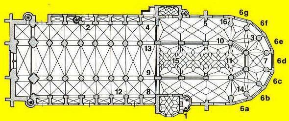 Neurenberg, plattegrond van St. Lorenz kerk