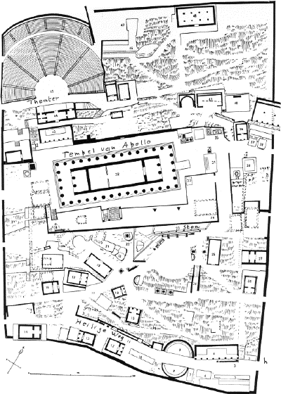 Delphi, plattegrond heiligdom